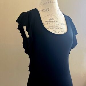 Willow & Clay Black Ruffle Top Size XS